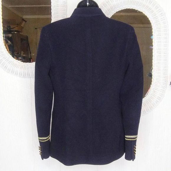 POLO RALPH LAUREN Navy Blue Double Breast Nautical Wool Hourglass Blazer - Picture 6 of 6